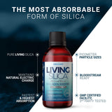 Living Silica gota de solución mostrando textura líquida y rápida disolución