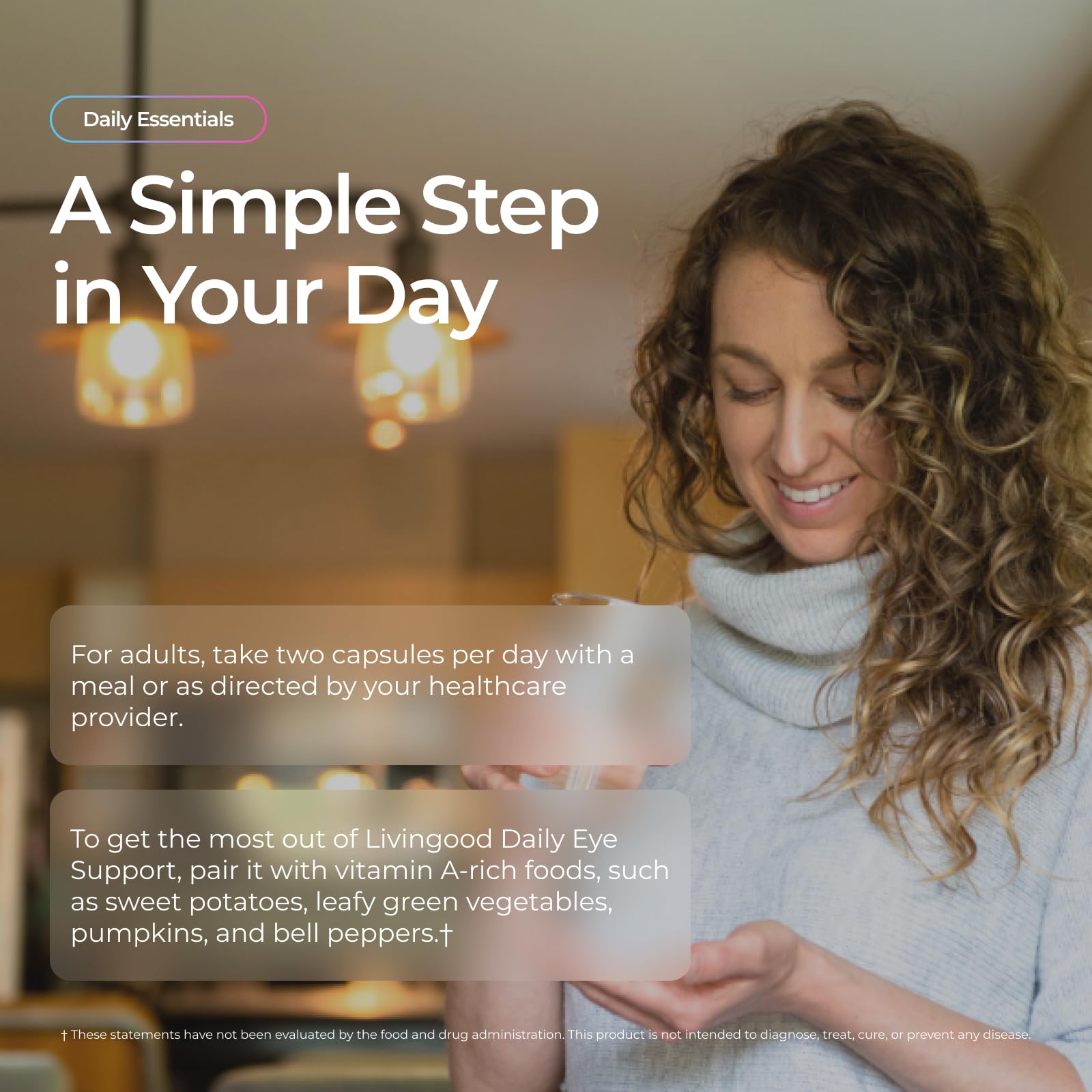 Livingood Daily escena con pantalla para sugerir protección contra luz azul