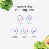 Livingood Daily frasco sobre mesa de cocina en ambiente cotidiano saludable
