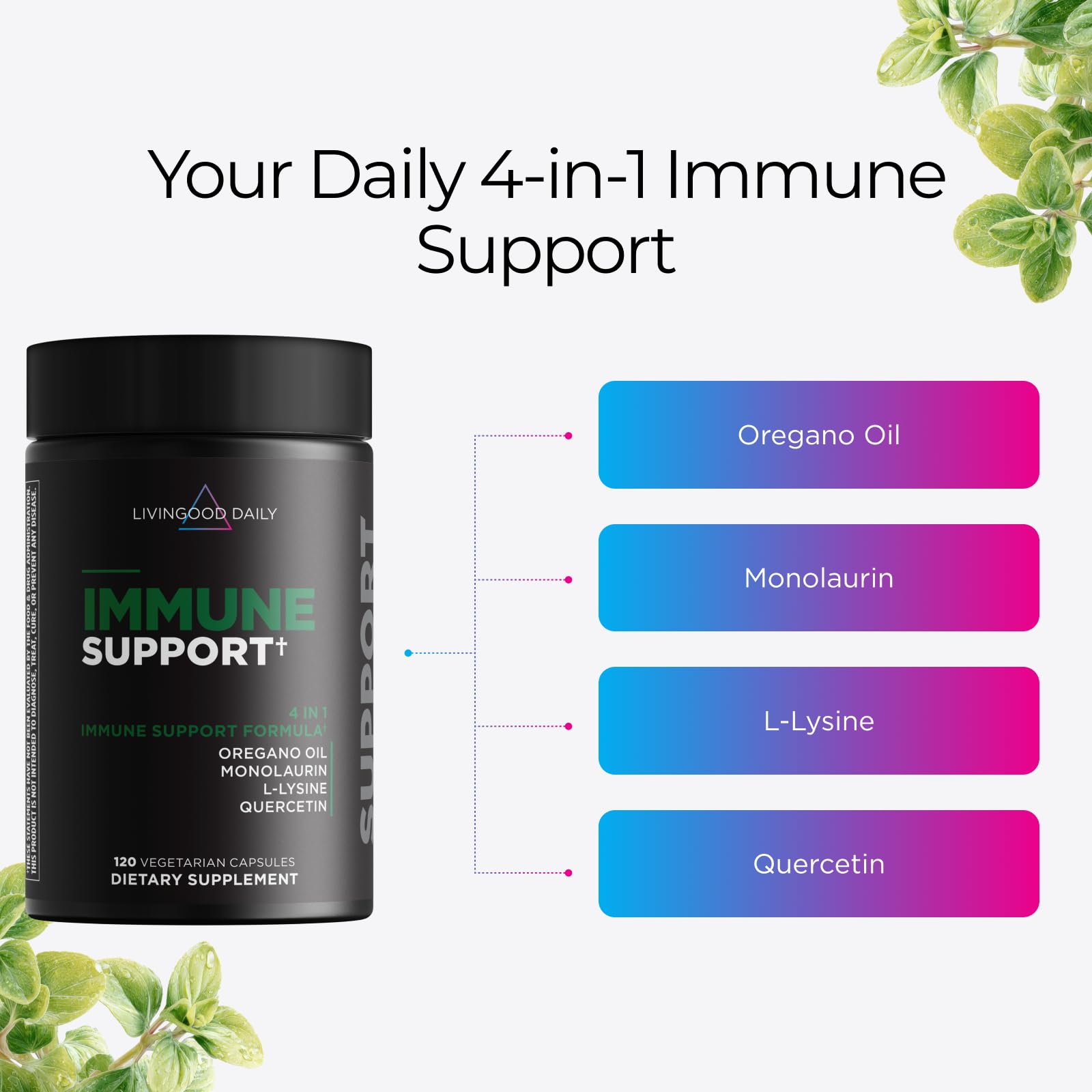 Livingood Daily etiqueta informativa con ingredientes y certificados