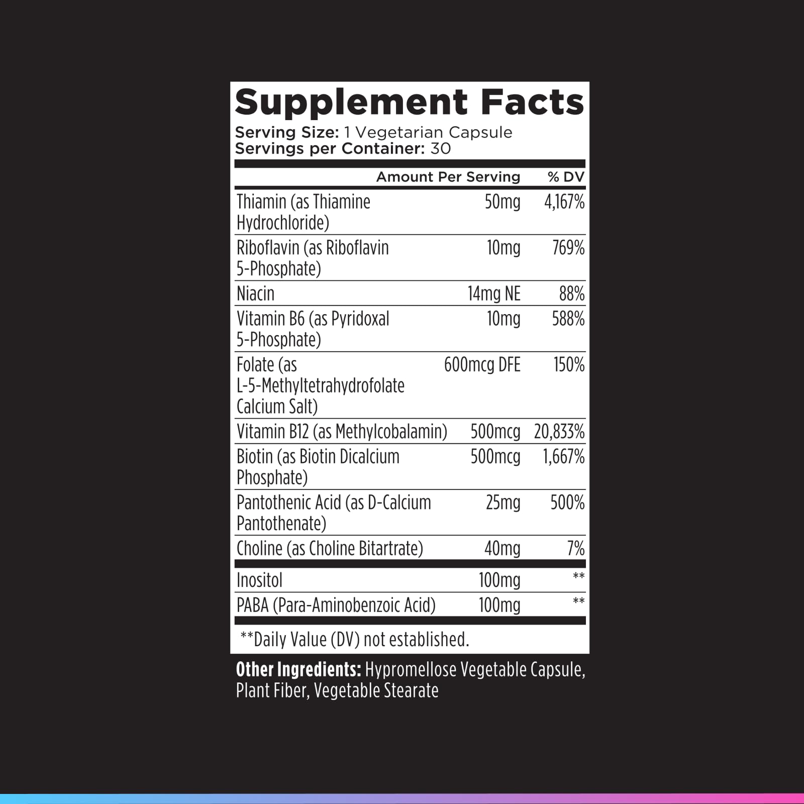 Livingood Daily etiqueta nutricional en primer plano para información clara