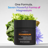 Livingood Daily etiqueta nutricional destacando las siete formas de magnesio