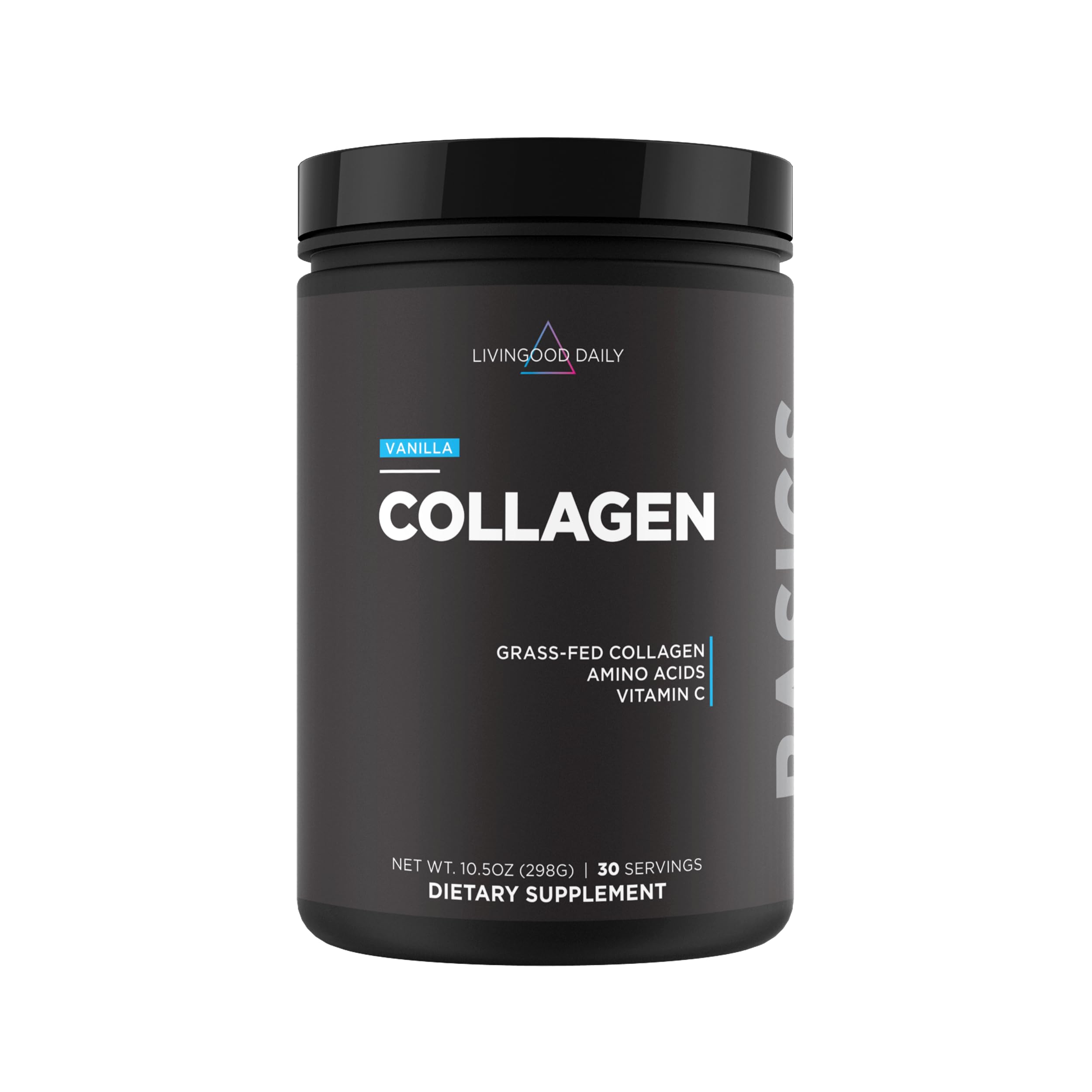 Livingood Daily frasco frontal mostrando etiqueta limpia y beneficios claros