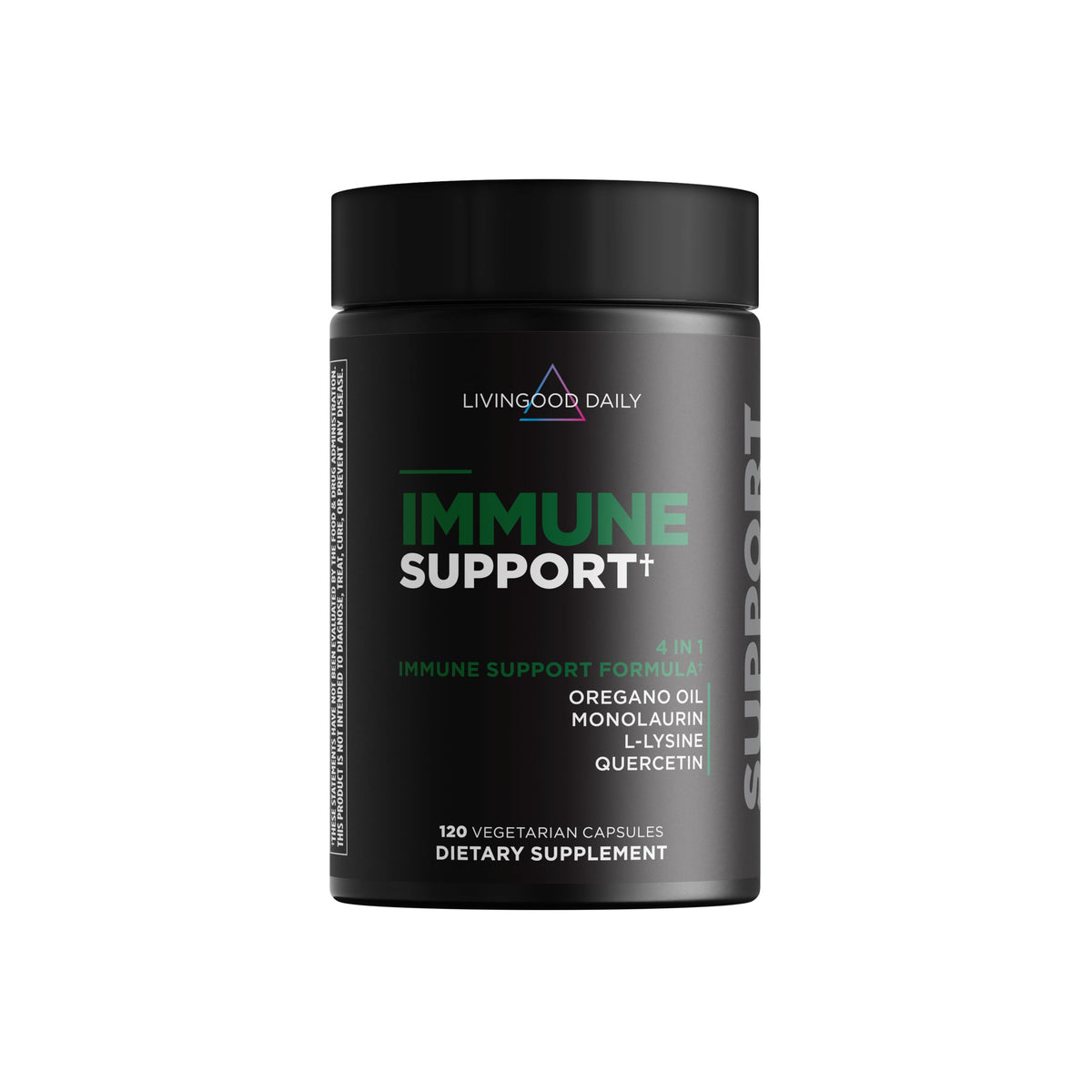 Livingood Daily frasco frontal mostrando la etiqueta clara y beneficios