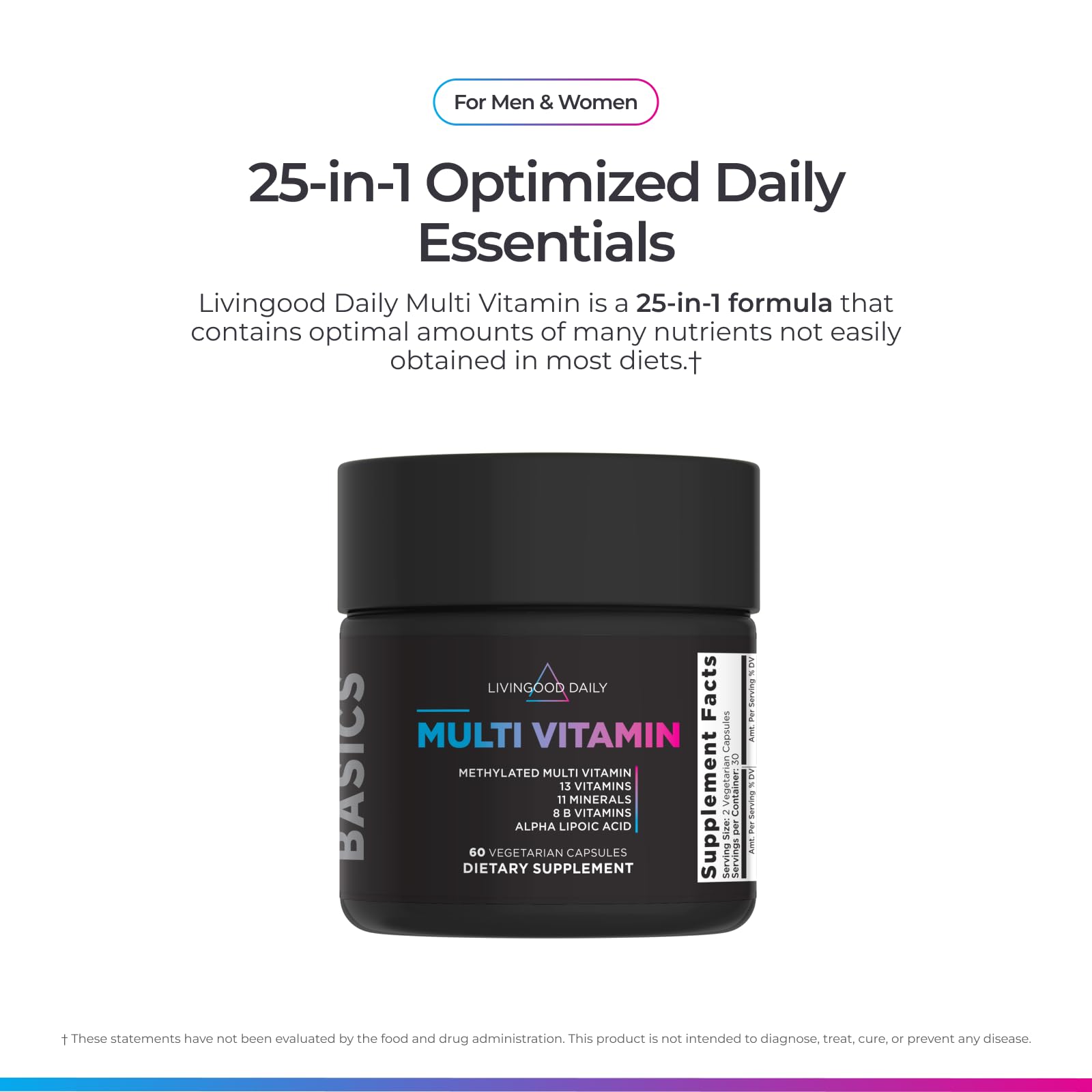 Livingood Daily etiqueta con lista de ingredientes y transparencia de formulación