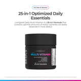 Livingood Daily etiqueta con lista de ingredientes y transparencia de formulación