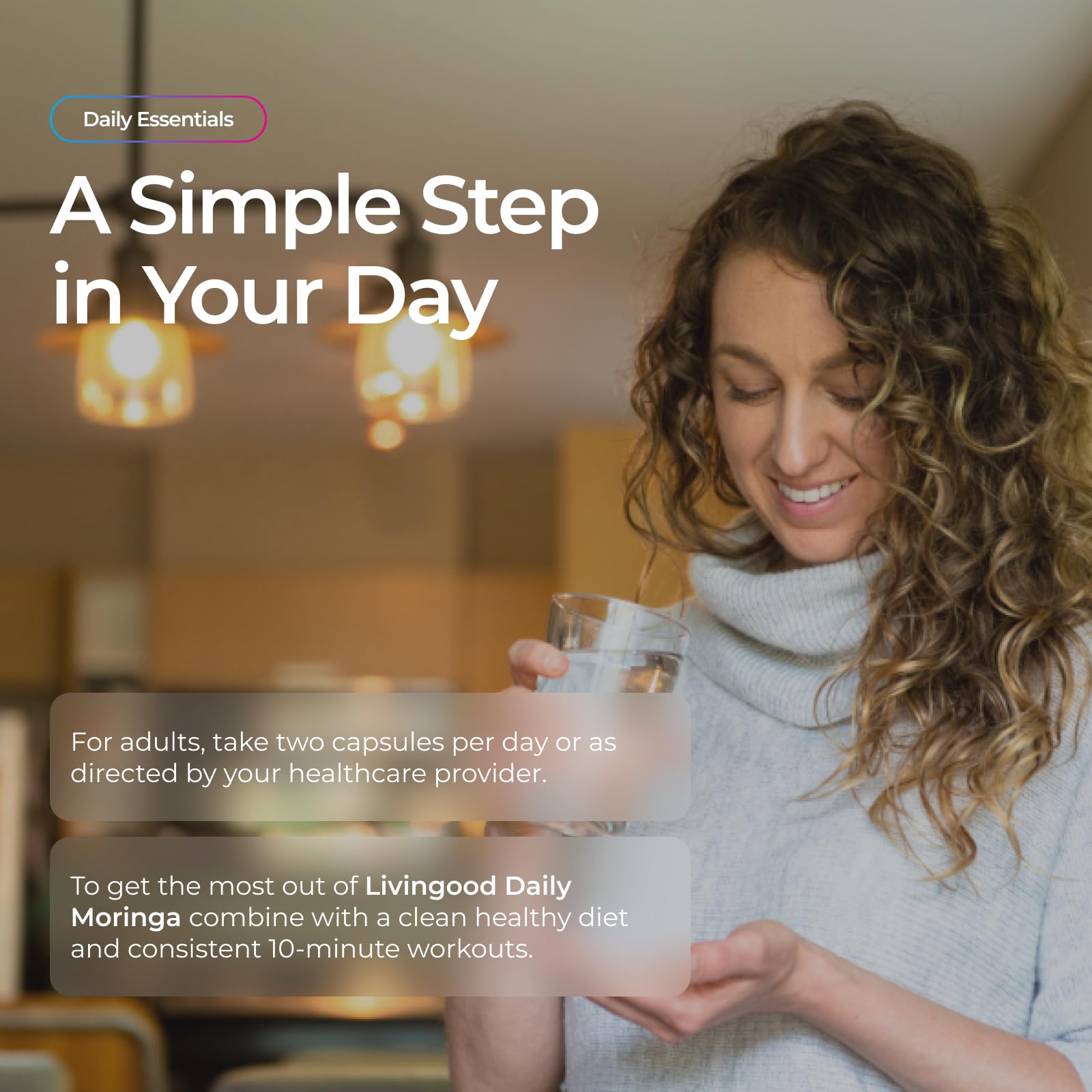 Livingood Daily etiqueta con ingredientes limpios y sin alérgenos