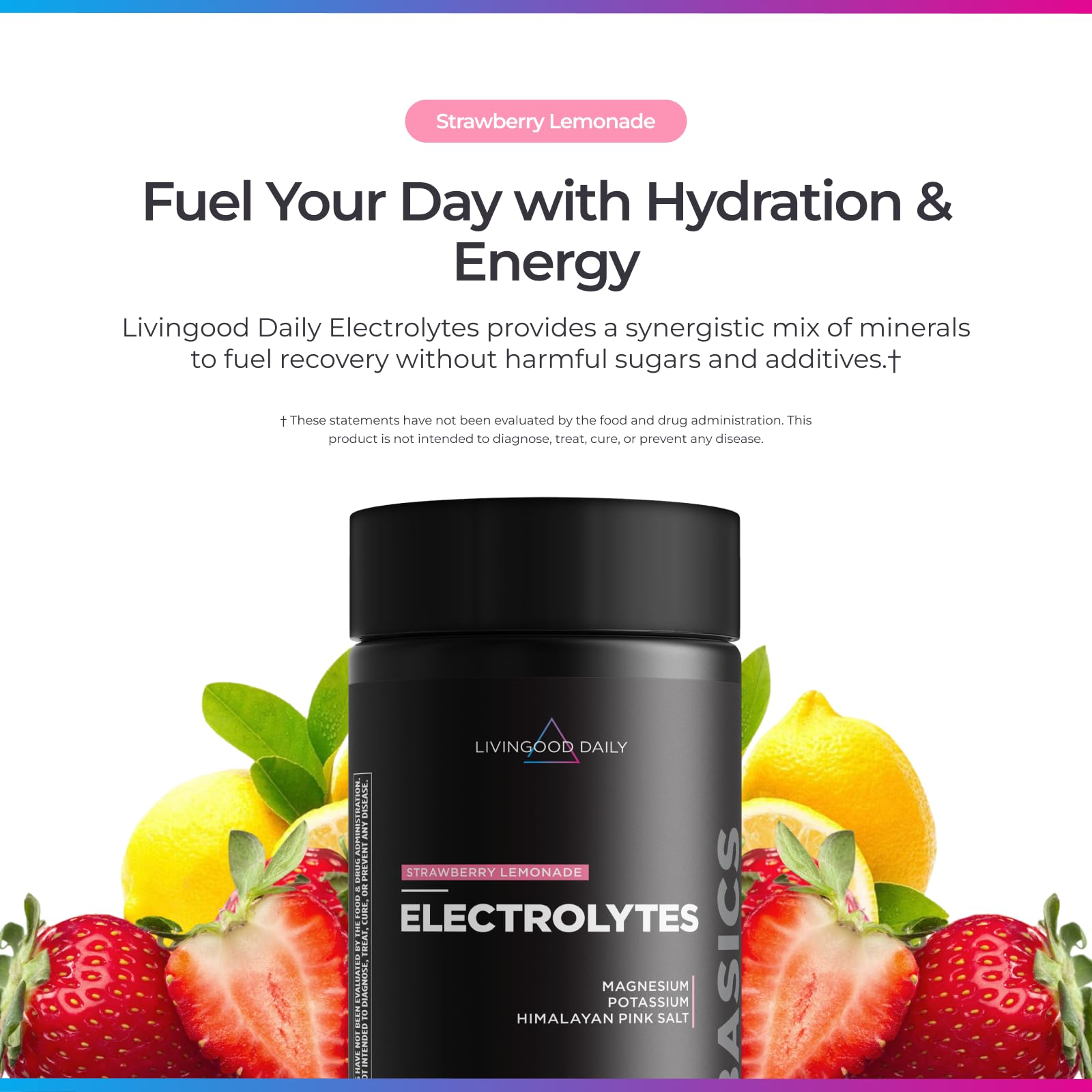 Livingood Daily bebida preparada en vaso, sabor Strawberry Lemonade refrescante