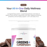 Livingood Daily detalle de textura del polvo chocolate, mezcla suave