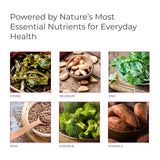 Livingood Daily cápsulas junto a plato para mostrar uso diario conveniente