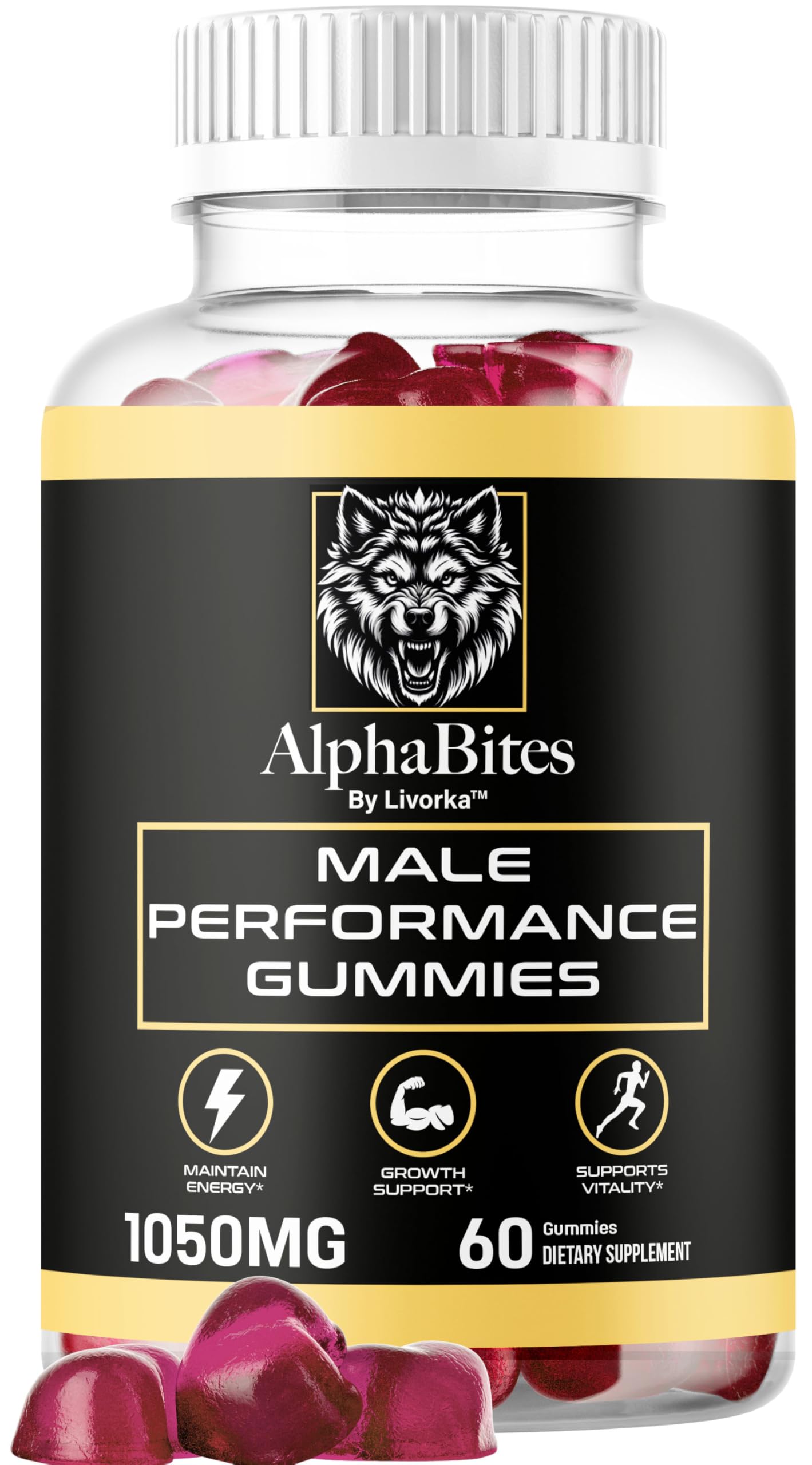 LIVORKA frasco Alpha Bites mostrando diseño y conveniencia para llevar