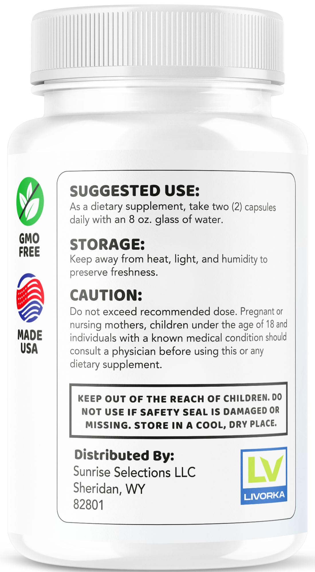 LIVORKA etiqueta nutricional legible que indica calidad y transparencia