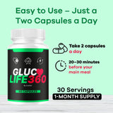LIVORKA GlucoLife 360 cápsula en mano para comparar tamaño y facilidad