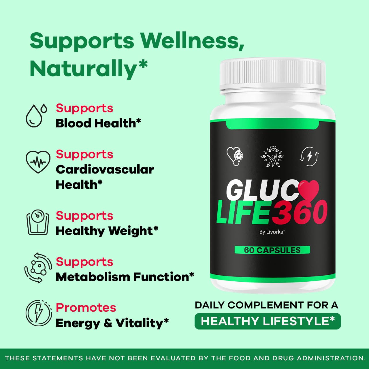 LIVORKA GlucoLife 360 dos frascos para suministro de dos meses práctico