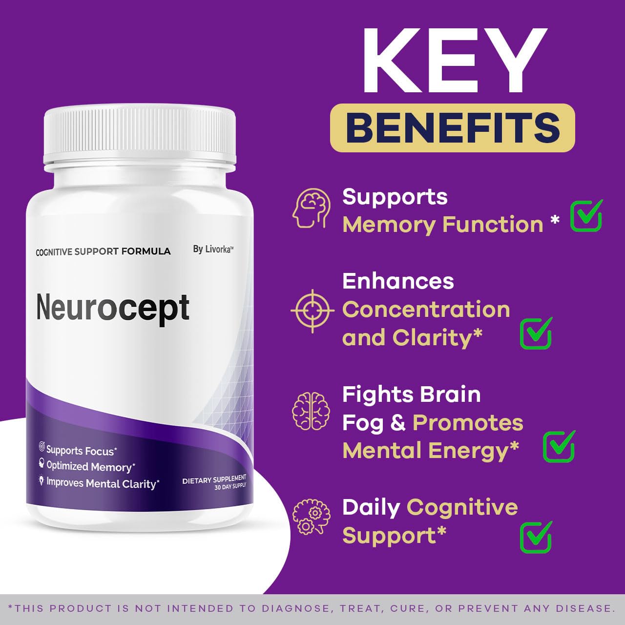 LIVORKA Neurocept etiqueta nutricional legible con composición y dosis recomendada