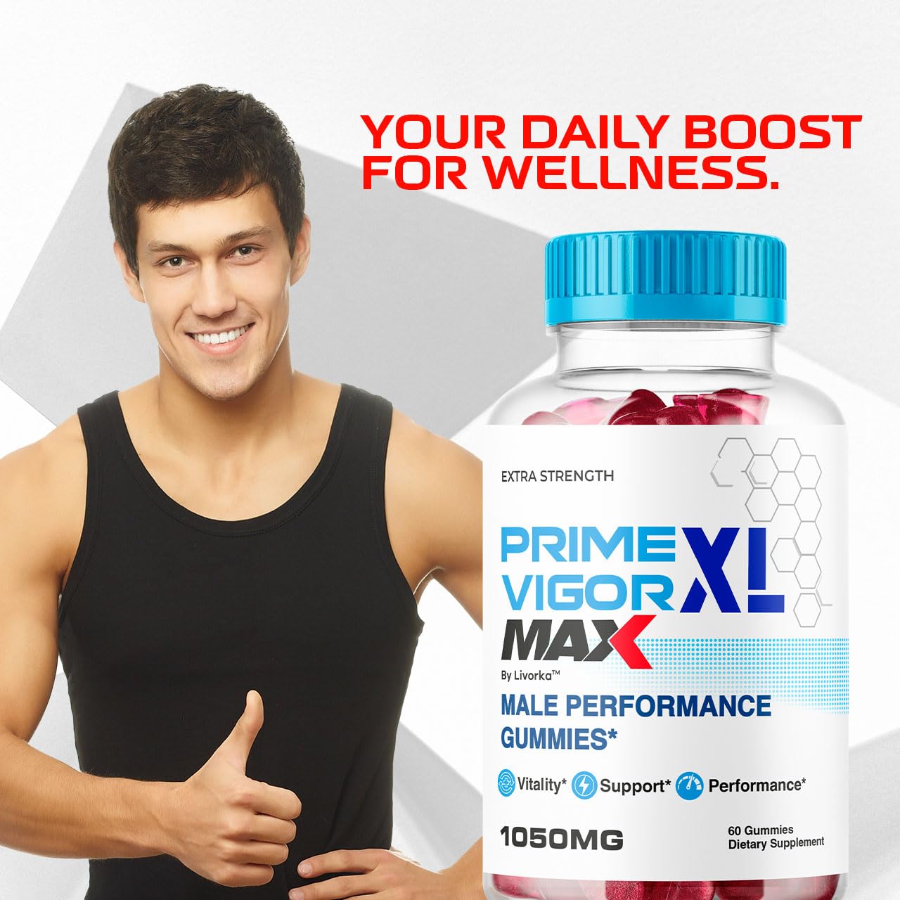 LIVORKA Prime Vigor XL Max dos frascos del pack de 120 gomitas