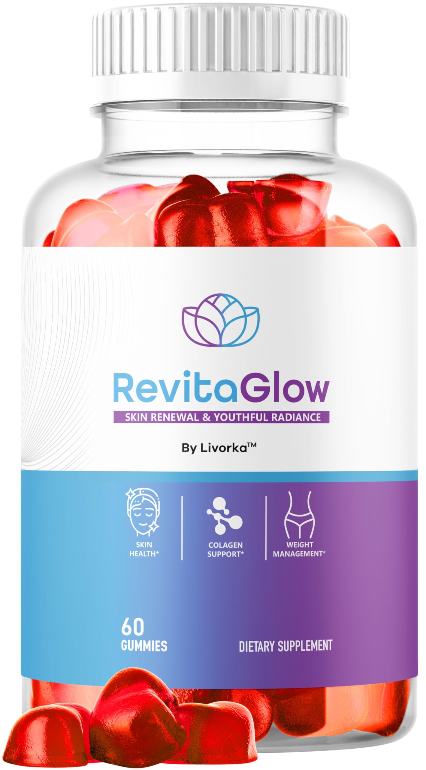 LIVORKA envase frontal de RevitaGlow mostrando presentación y beneficio práctico