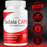 LIVORKA TadalaCaps comparación de tamaño junto a una moneda para escala