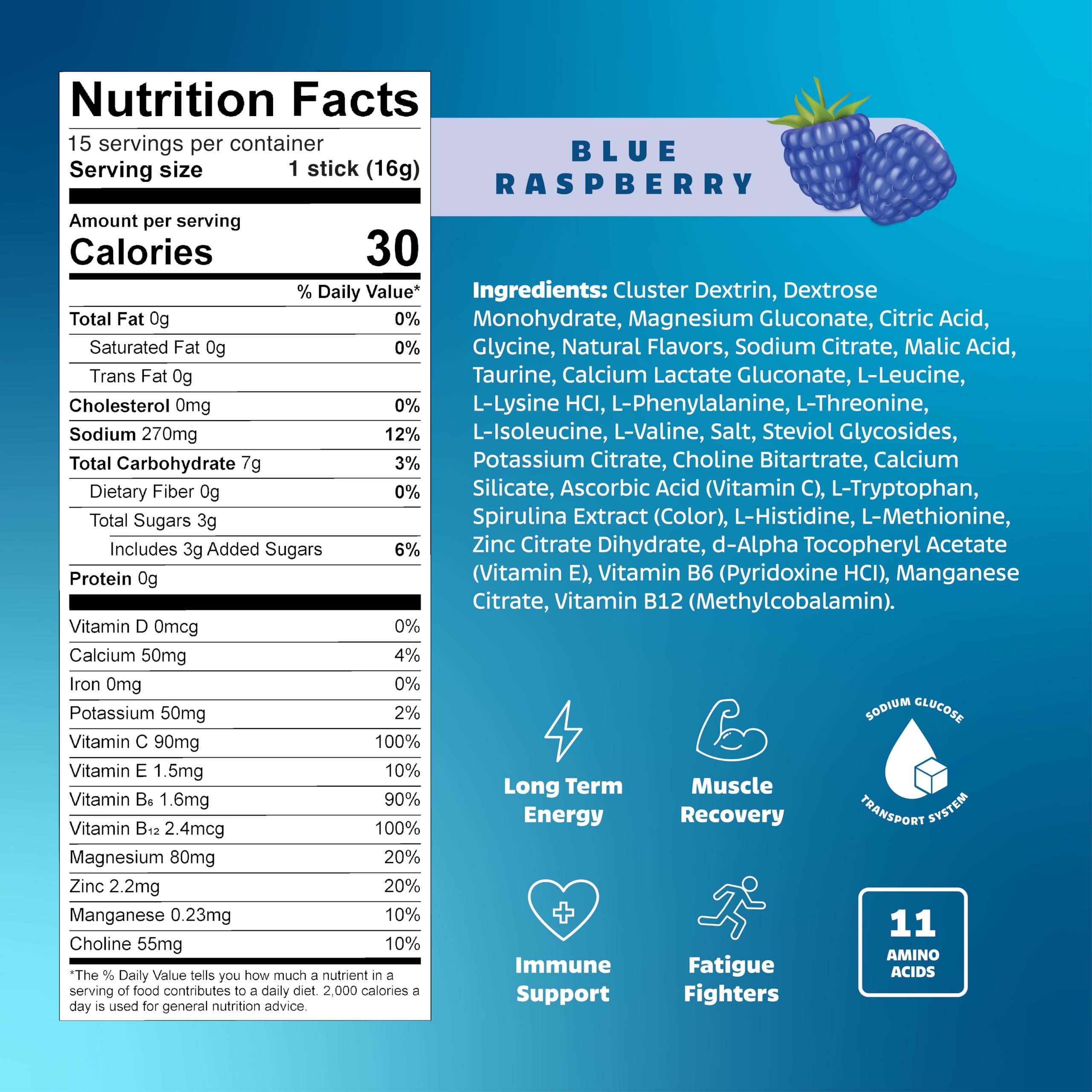LivPur etiqueta e información nutricional clara que muestra ingredientes clave