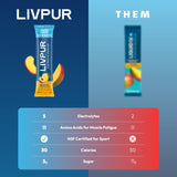 LivPur etiqueta e ingredientes con vitaminas y electrolitos visibles