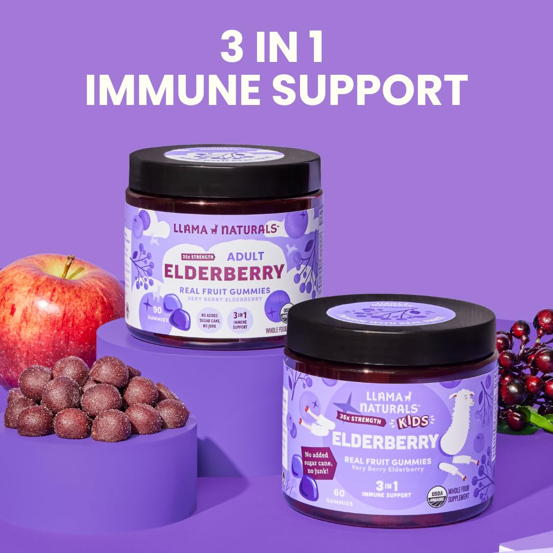 Llama Naturals ingredientes principales: saúco, acerola y zinc para apoyo