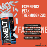 LMNITRIX MELT EXT envase en mano para apreciar las 60 cápsulas y tamaño real