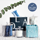 LOLA caja abierta con tampones visibles ideal para almacenamiento