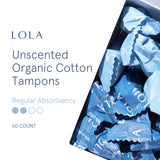 LOLA detalle del aplicador plástico BPA-free para inserción fácil