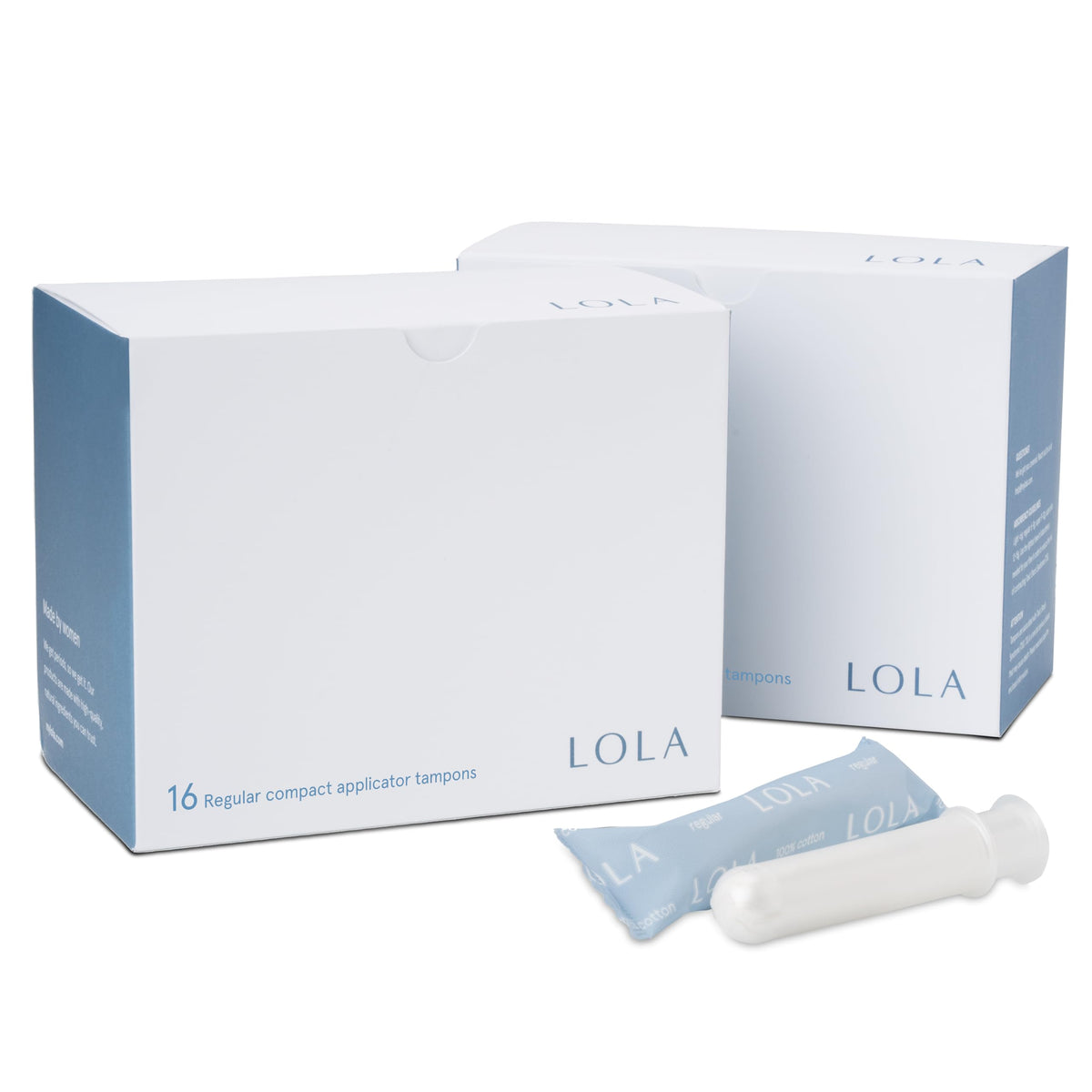 LOLA empaque frontal mostrando 32 unidades, almacenamiento práctico
