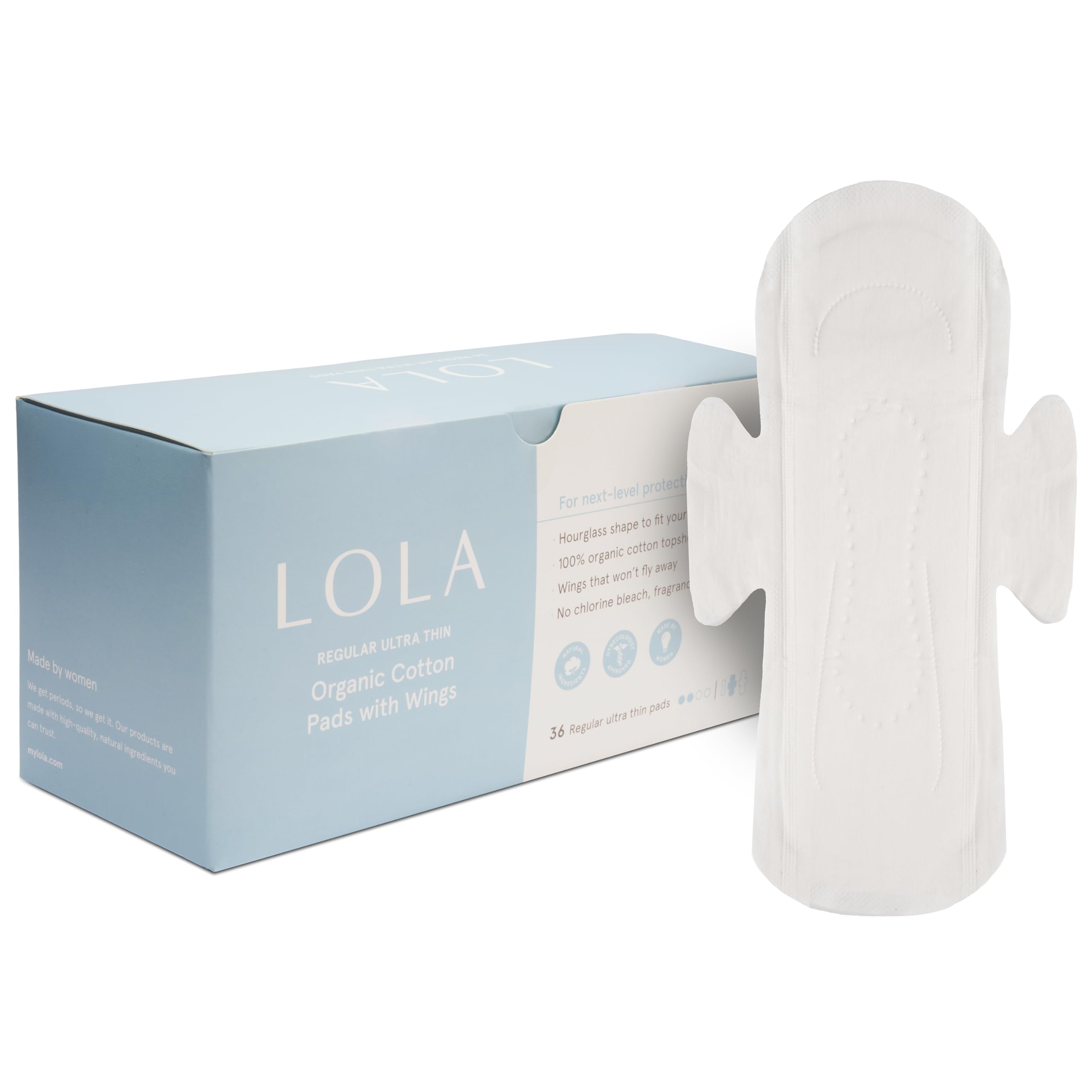 LOLA empaque frontal mostrando 36 unidades y beneficio de material orgánico