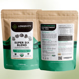Longevity Botanicals producto en mesa de desayuno estilo de vida saludable