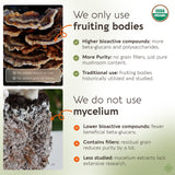 Longevity Botanicals etiqueta con 50% beta-D-glucanos visible, estandarización confiable