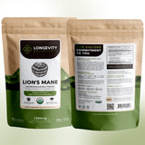 Polvo Longevity Botanicals disolviéndose en agua caliente para textura suave