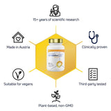 LONGEVITY LABS + persona tomando una cápsula, integración sencilla en la rutina