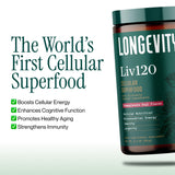Longevity Rx ingredientes crudos como granada y cúrcuma fermentada