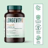Longevity Rx MAG18 comparado con monedas para apreciar el tamaño real