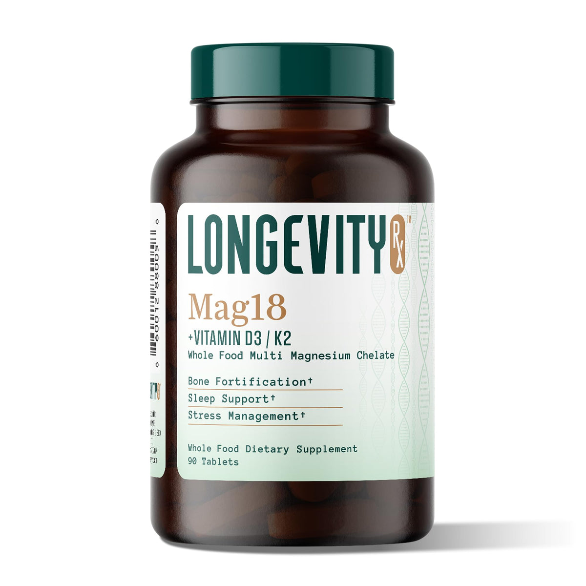 Longevity Rx MAG18 frente del empaque mostrando la presentación y beneficios