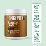 Longevity Rx batido servido en botella para llevar, práctico y nutritivo
