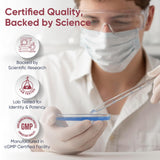 LongJuvity etiqueta con ingredientes y pruebas de laboratorio