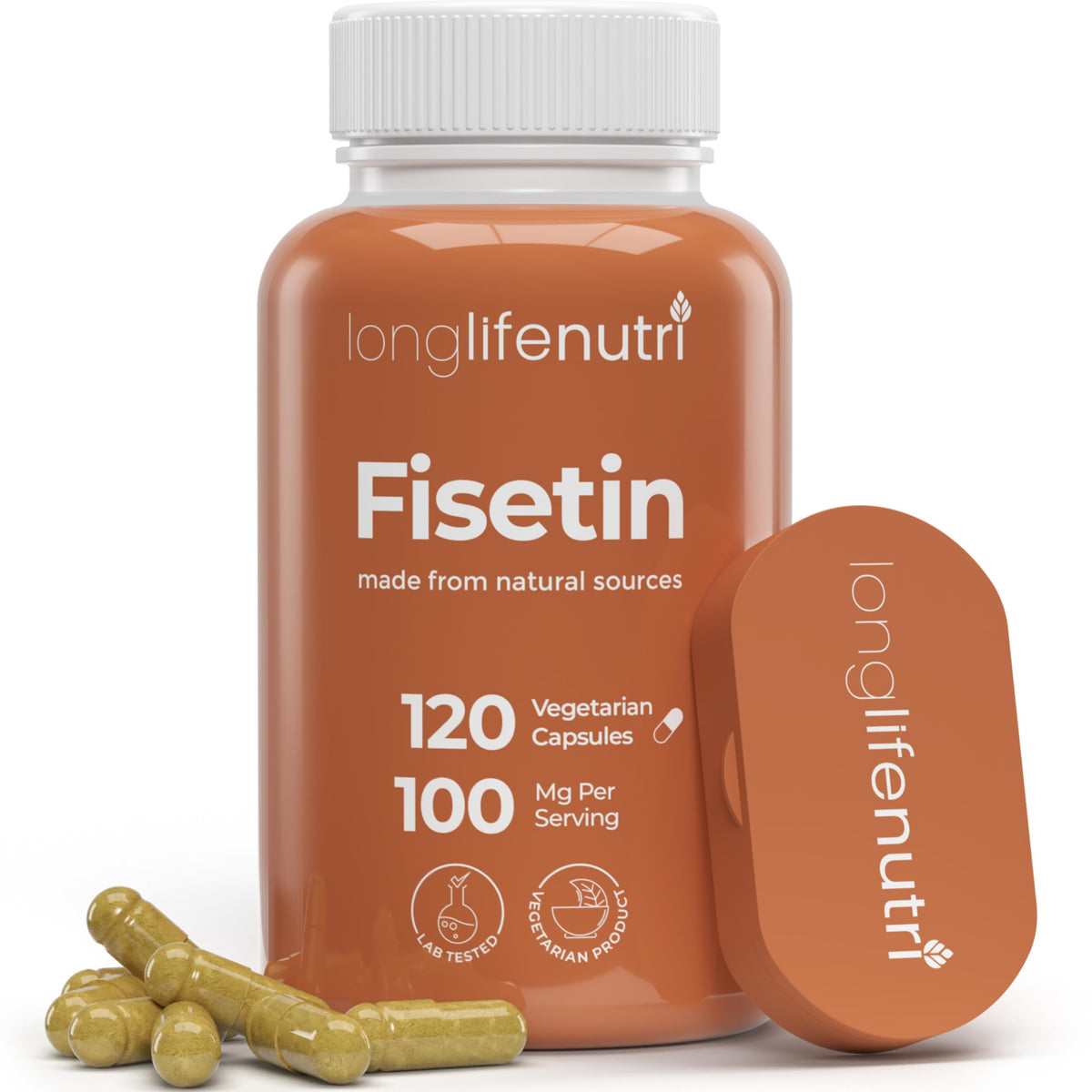 LongLifeNutri frasco frontal mostrando etiqueta y beneficio de pureza