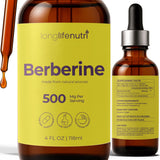 LongLifeNutri frasco frontal de berberina con beneficios claros