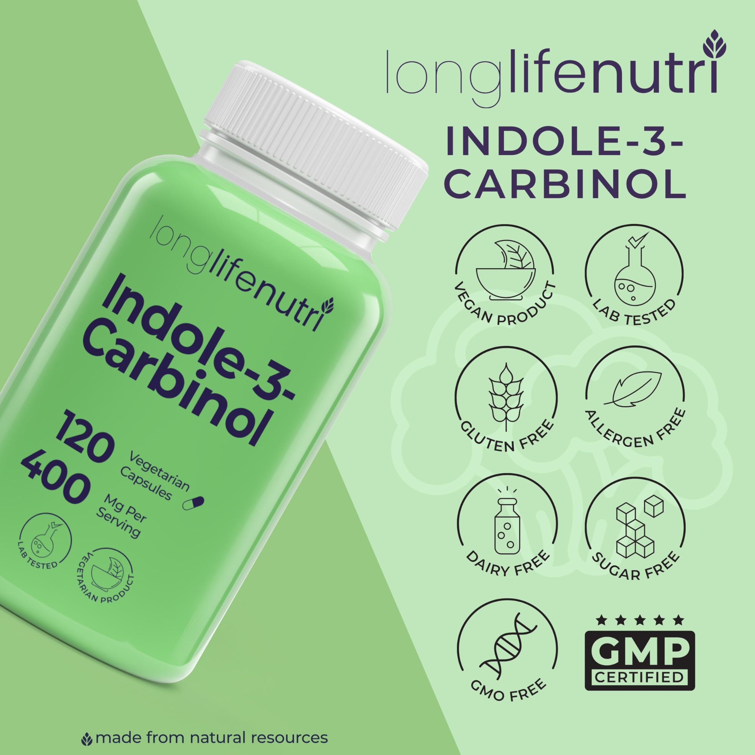 LongLifeNutri cápsulas junto a verduras crucíferas en cocina saludable