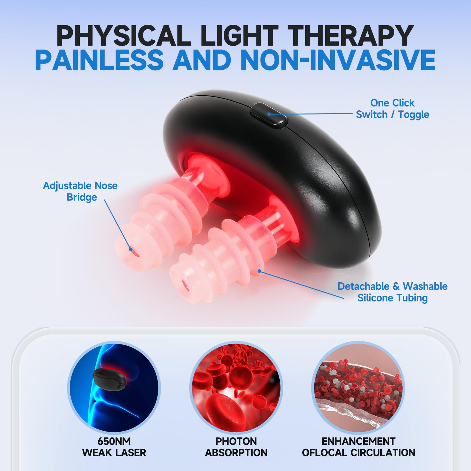 Lonicerkz primer plano de los LED de luz roja que aportan terapia localizada segura