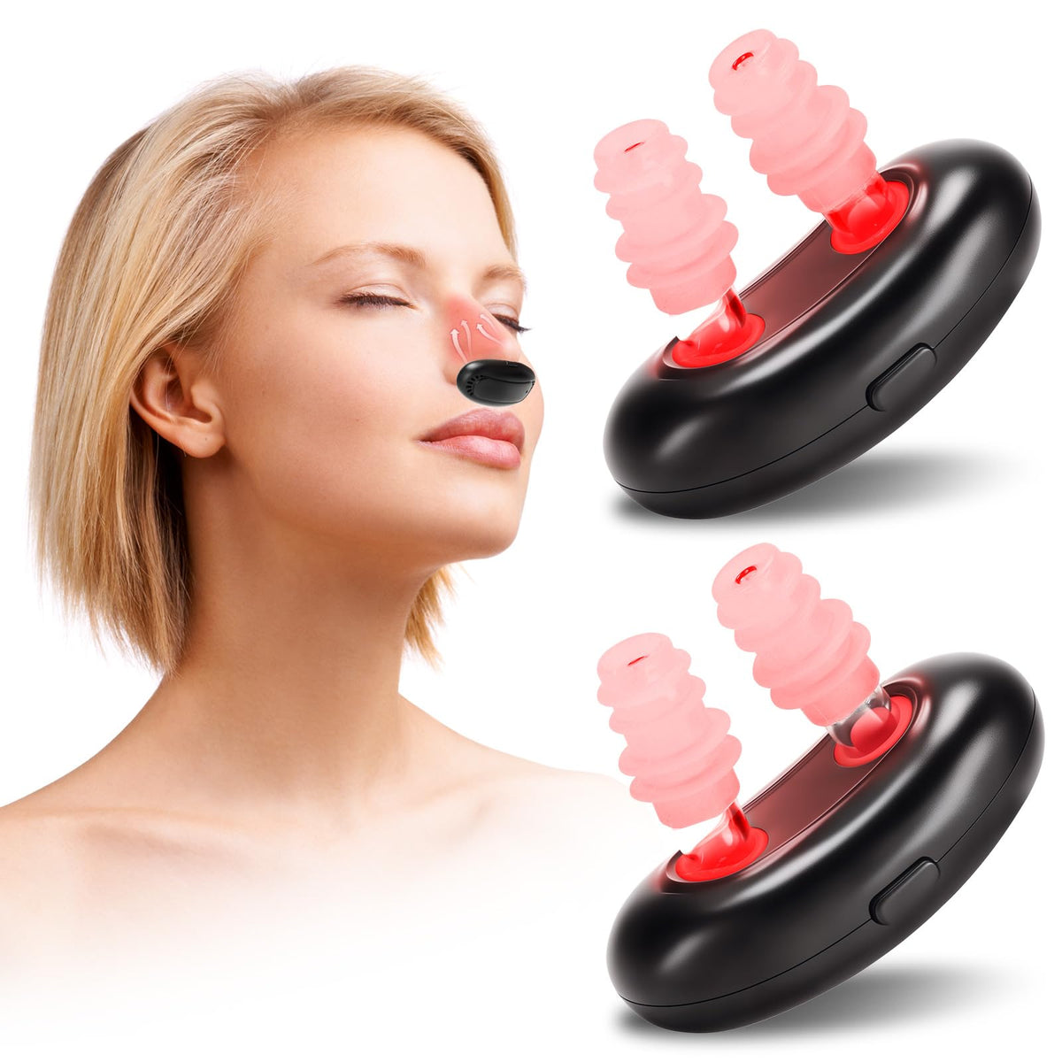 Lonicerkz vista frontal del dispositivo nasal mostrando diseño ergonómico y portabilidad