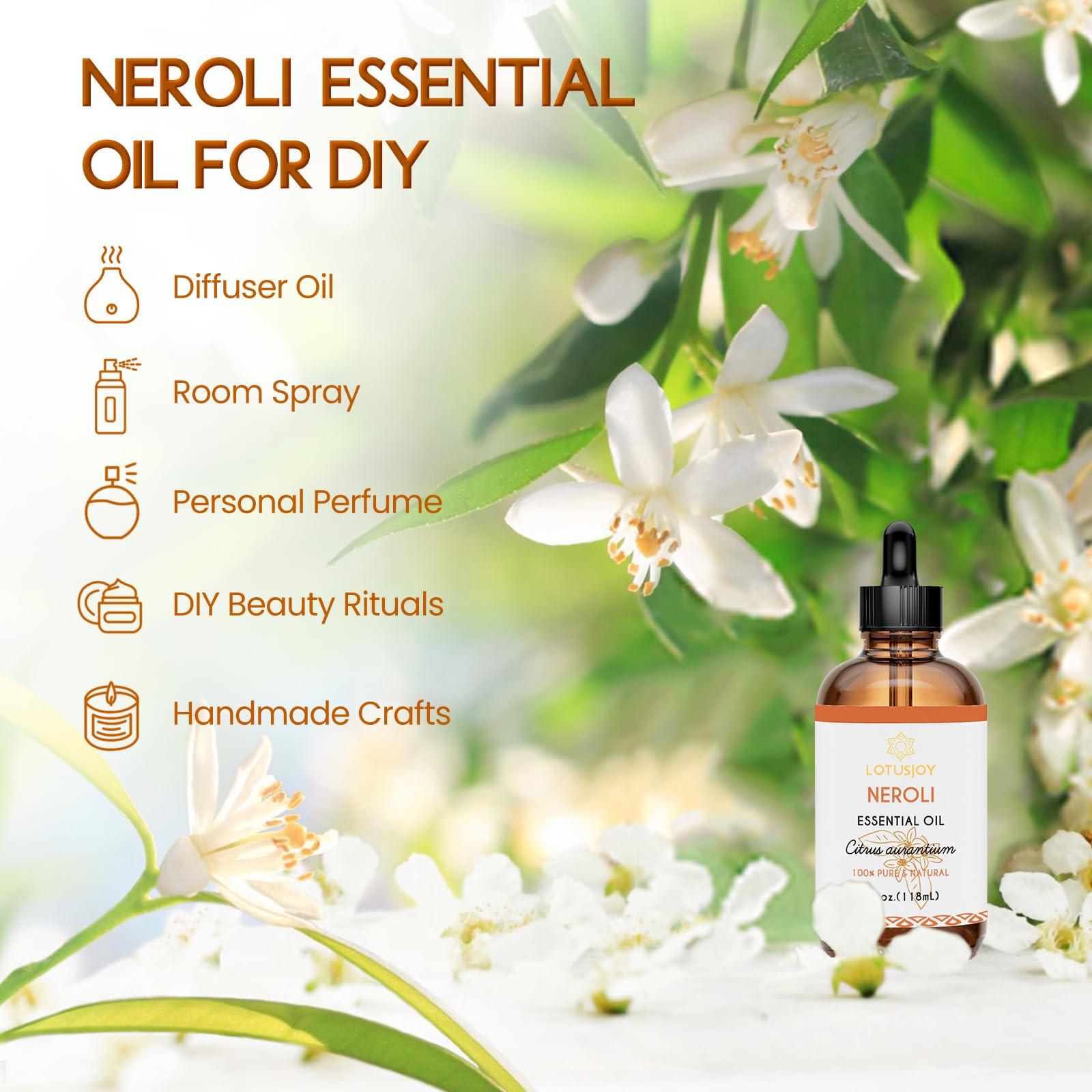 LOTUSJOY mezcla casera de crema con neroli para cuidado personal