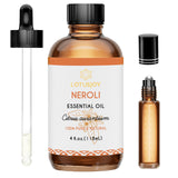 LOTUSJOY botella frontal mostrando aceite de neroli y protección ámbar