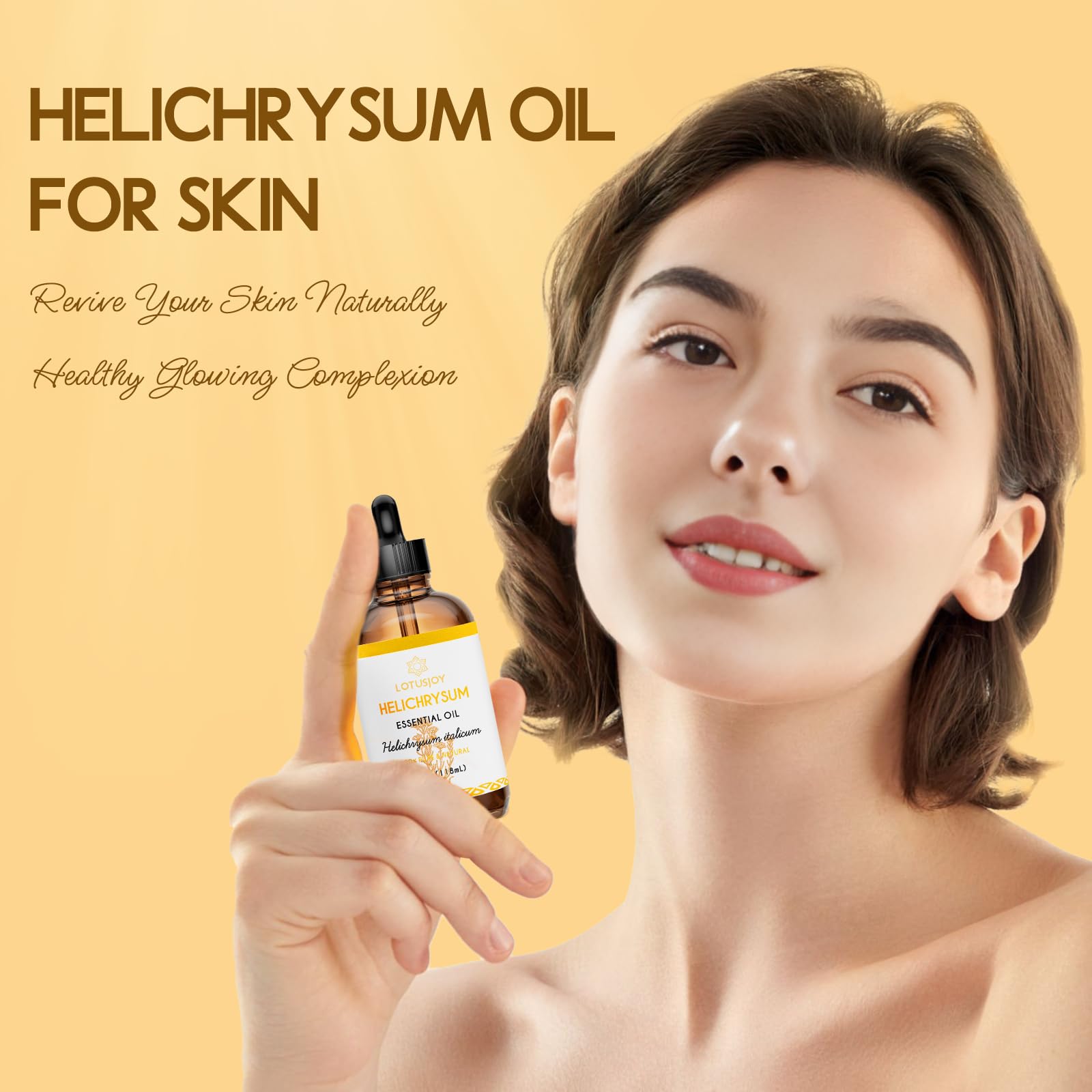 LOTUSJOY aceite en la palma para mostrar textura y pureza, beneficio absorción controlada