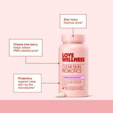 Love Wellness frasco junto a monedas para comparar tamaño y cantidad del envase