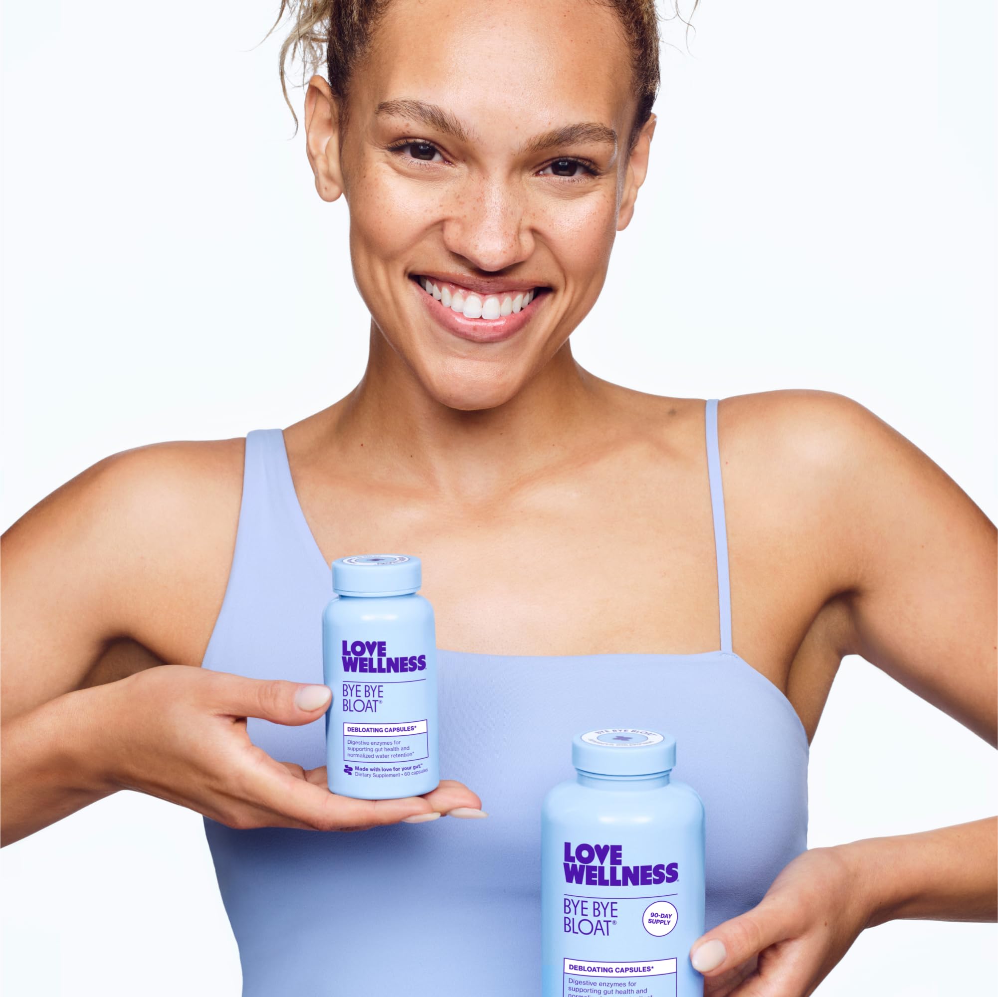 Love Wellness etiqueta nutricional resaltando ingredientes y sin artificiales