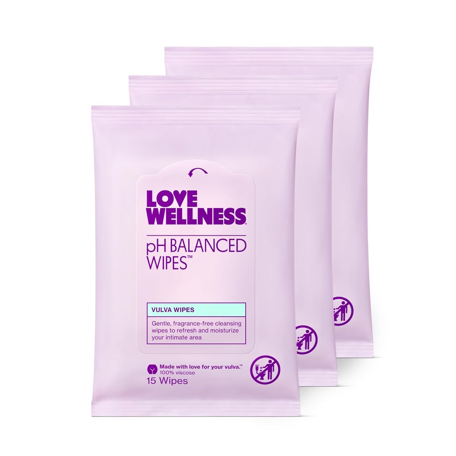 Love Wellness paquete frontal mostrándose práctico y pH balanceado